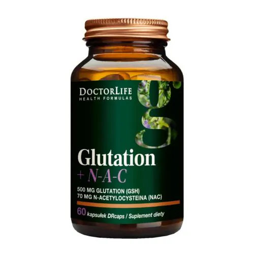 glutathione na co pomaga Doctor Life Glutation 500 mg + NAC 70 mg 60 kapsułek - opinie, cena
