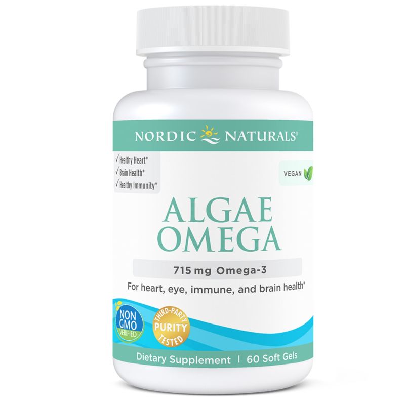 Омега-3 Nordic Naturals Algae 715 мг, из микроводорослей, 60 капсул