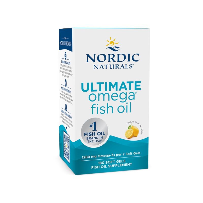 Омега-3 Nordic Naturals Ultimate Omega 1280 мг, вкус лимон, мягкие капсулы, 180 капсул