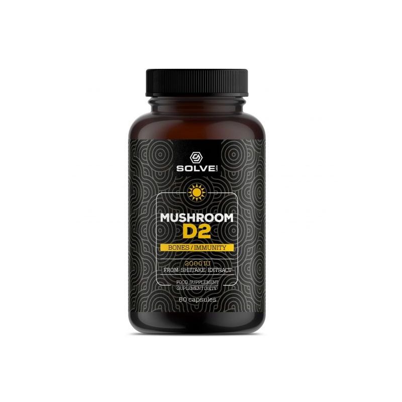 Витамин D2 SolveLabs Mushroom D2 2000 МЕ, из грибов шиитаке, 60 капсул