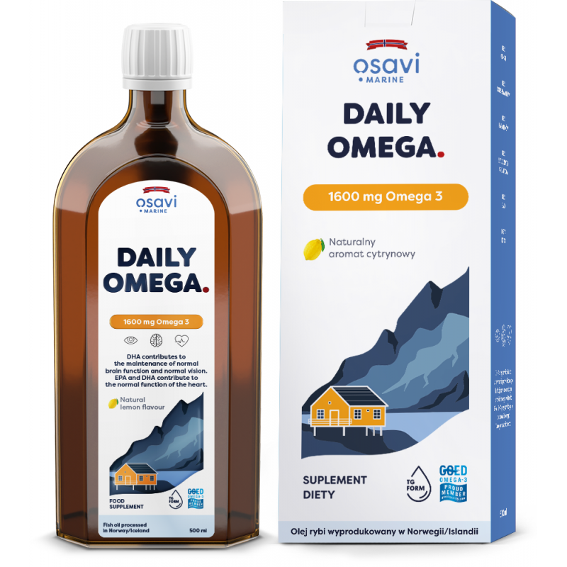 Омега-3 с витамином D3 Osavi Daily Omega 1600 мг, вкус лимона, 500 мл