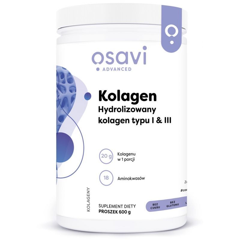 Коллаген Osavi, гидролизованный, типы I и III, порошок, 600 г