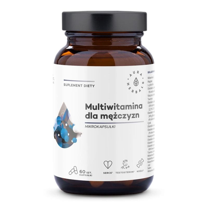 Мультивитамины для мужчин Aura Herbals, в микрокапсулах, 60 капсул