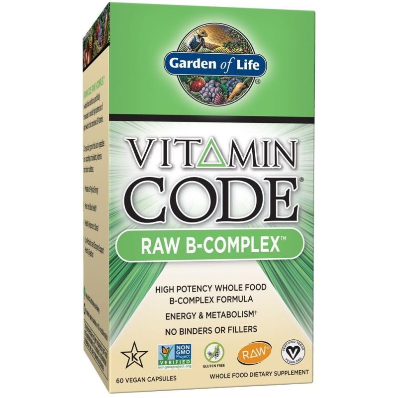 Витамины группы B Garden of Life Vitamin Code Raw B-Complex, с биотином и фолиевой кислотой, 60 капсул