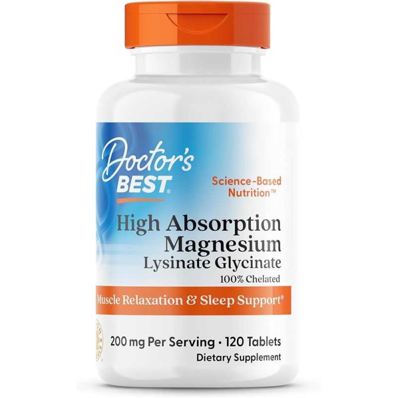 Магний Doctor's Best High Absorption 200 мг, хелат магния, 120 таблеток
