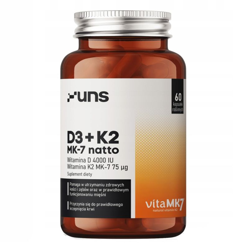 Витамины D3 и K2 UNS D3 + K2 MK-7 Natto, капсулы