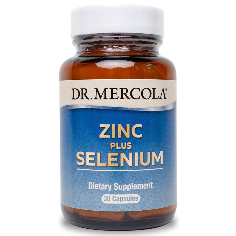 Цинк и селен Dr. Mercola Zinc Plus Selenium, с медью, 30 капсул
