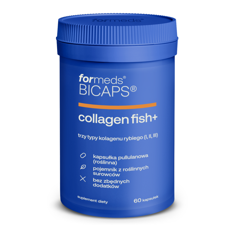 Коллаген Formeds Bicaps Collagen Fish+, рыбий коллаген I, II и III типов, с гиалуроновой кислотой, 60 капсул