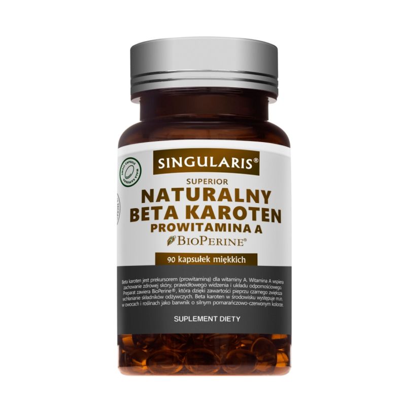 Бета-каротин Singularis Superior, натуральный, с BioPerine, 90 капсул