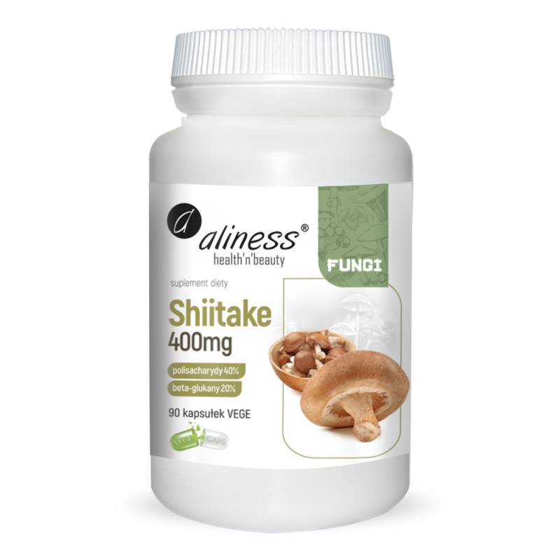 Aliness Shiitake ekstrakt 400mg 90 kapsułek opinie, cena mybionic.pl
