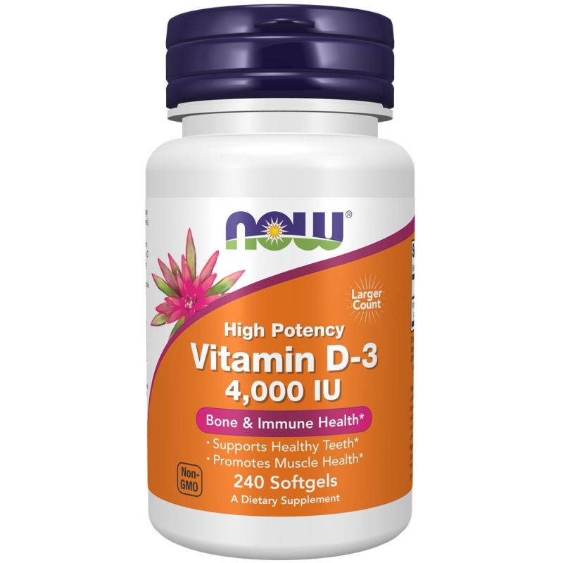 Витамин D3 Now Foods 4000 МЕ, 240 капсул
