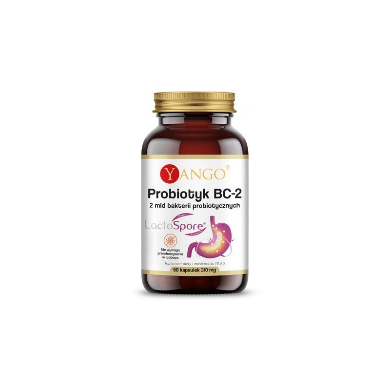 Пробиотик Yango BC-2, Bacillus coagulans, 2 млрд бактерий, 60 капсул