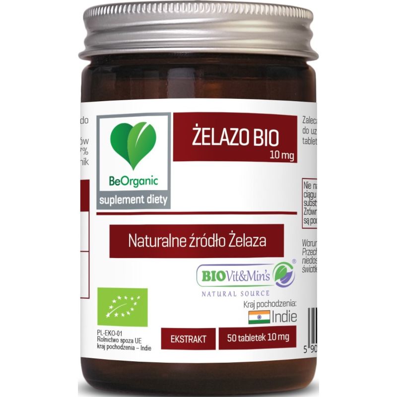 Железо BeOrganic by Aliness Bio 10 мг, из органических источников, 50 таблеток