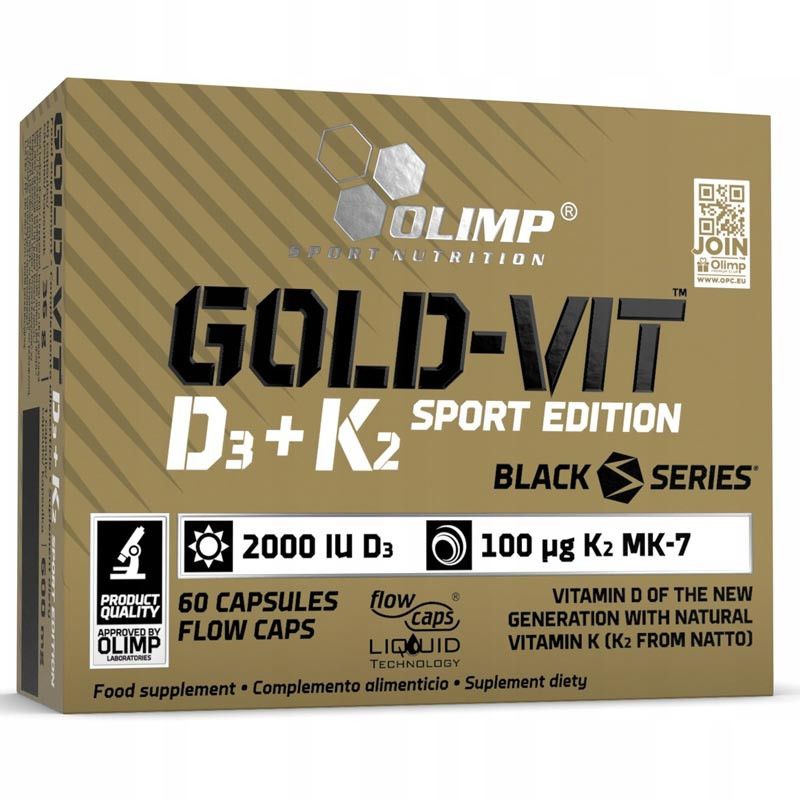 Витамин D3 и K2 Olimp Gold Vit D3 + K2 Sport Edition 2000 МЕ, 60 капсул