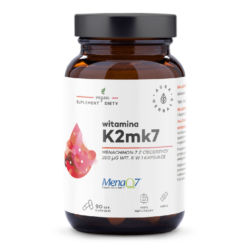 Витамин K2 Aura Herbals MK-7 MenaQ7 200 мкг, 90 капсул