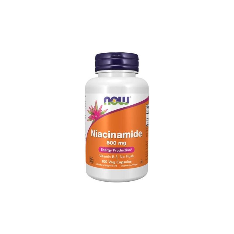 Витамин B3 NOW Foods 500 мг, ниацинамид, 100 капсул