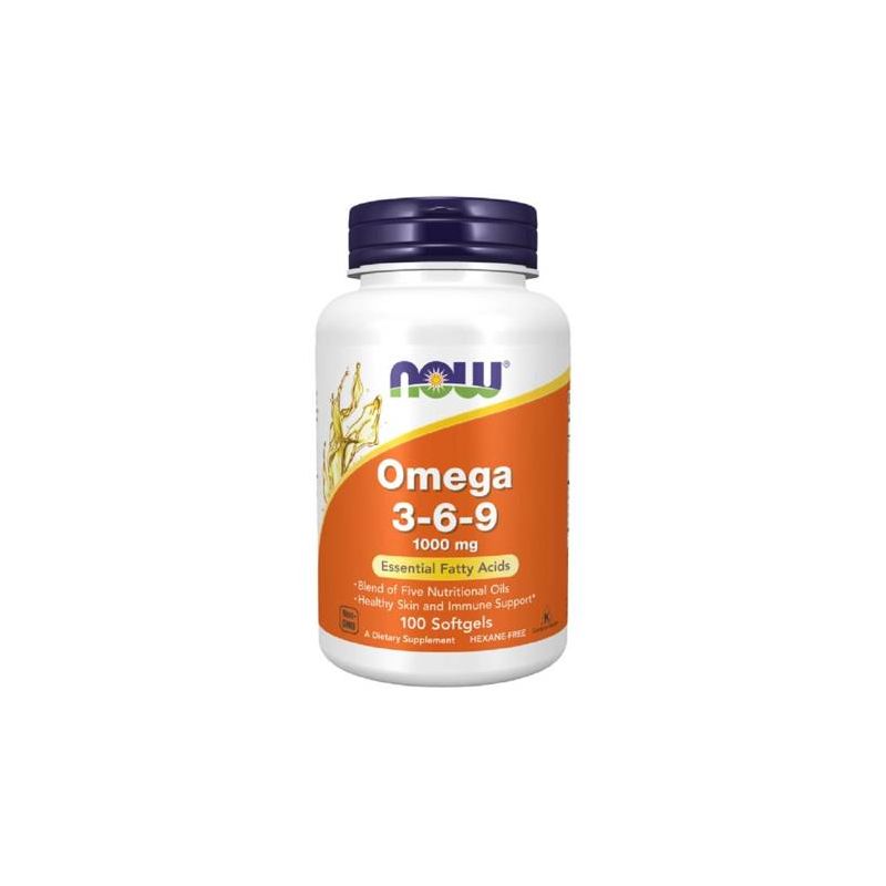 Омега-3-6-9 NOW Foods 1000 мг, растительные масла, 100 капсул