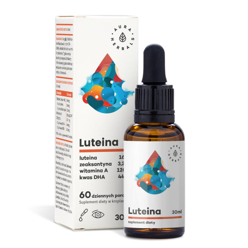Лютеин и зеаксантин Aura Herbals, с витамином A и DHA, для зрения, капли, 30 мл