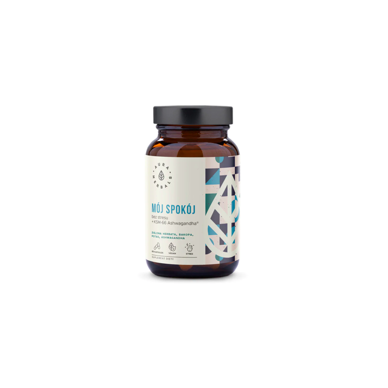 Комплекс от стресса Aura Herbals Moj Spokoj, с ашвагандой KSM-66 и бакопой, 60 капсул