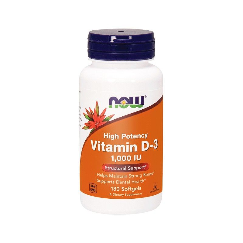 Витамин D3 Now Foods 1000 МЕ, 180 капсул