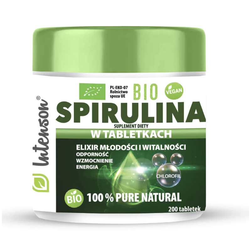 Intenson Bio Spirulina 100 200 tabletek opinie, cena mybionic.pl
