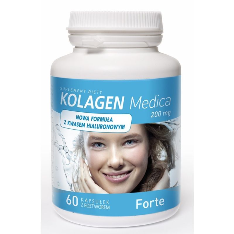 Коллаген Medica by Aliness Medica Forte 200 мг, рыбий, с гиалуроновой кислотой, 60 капсул