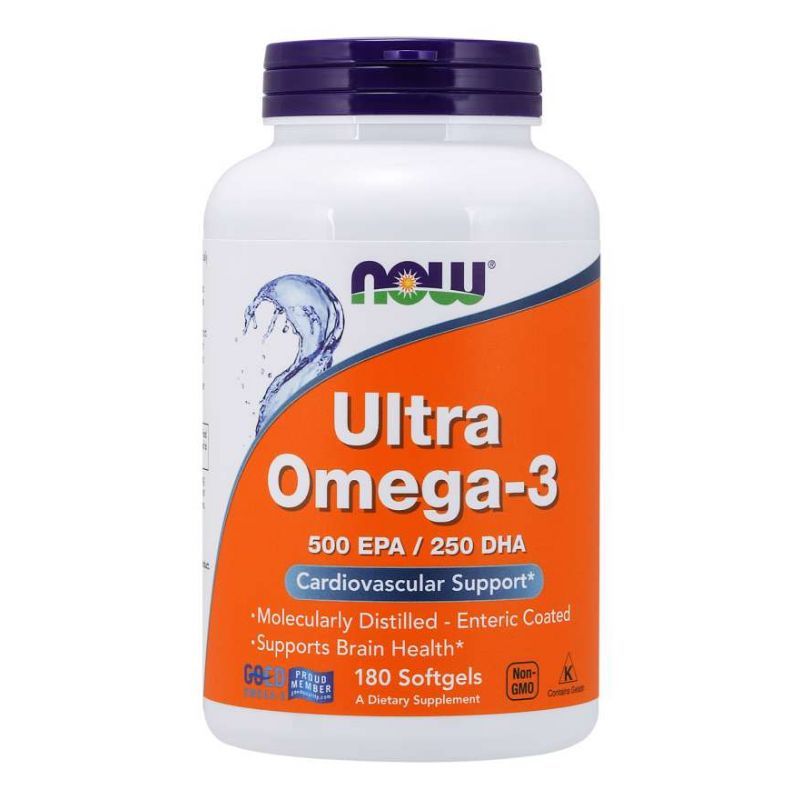 Омега-3 Now Foods Ultra Omega 3, рыбий жир, 180 мягких капсул