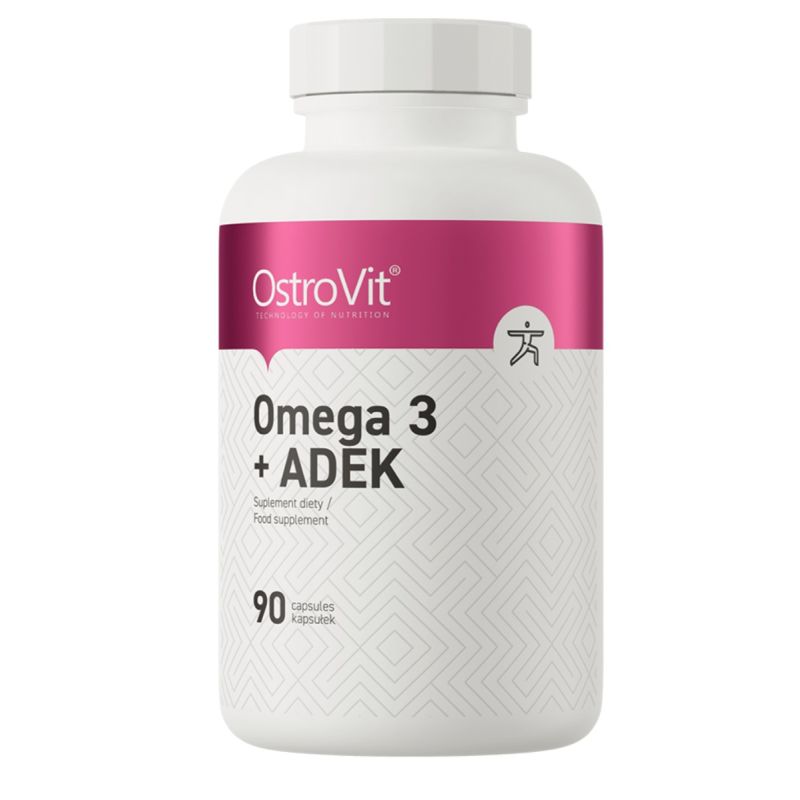 Омега-3 с витаминами A, D, E и K OstroVit Omega 3 + ADEK, 90 капсул