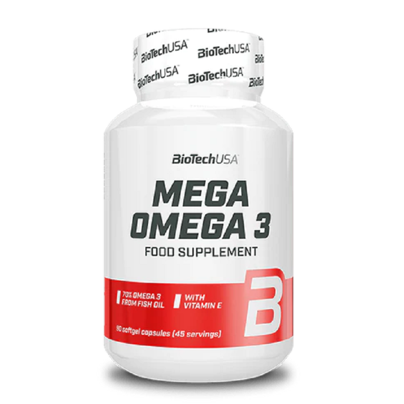 Омега-3 BioTech USA Mega Omega 3, для женщин и мужчин, 90 капсул