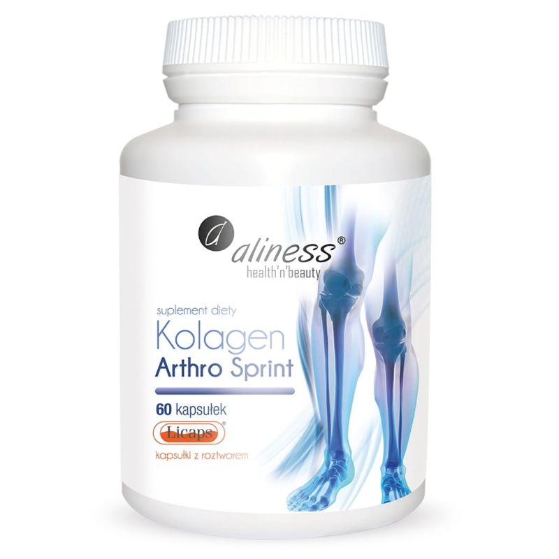 Коллаген Aliness Arthro Sprint, рыбий коллаген с гиалуроновой кислотой, 60 капсул