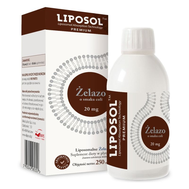 Железо Liposol by Aliness 20 мг, липосомальное, вкус кола, жидкость, 250 мл