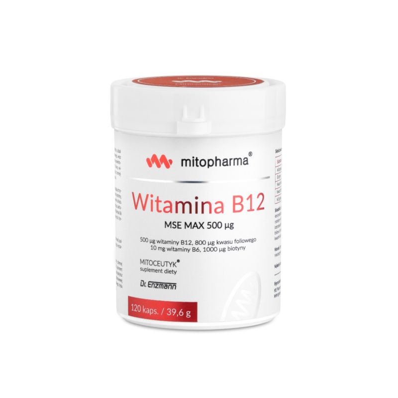 Витамин B12 Mito-Pharma B12 MSE Max 500 мкг, метилкобаламин, 120 капсул