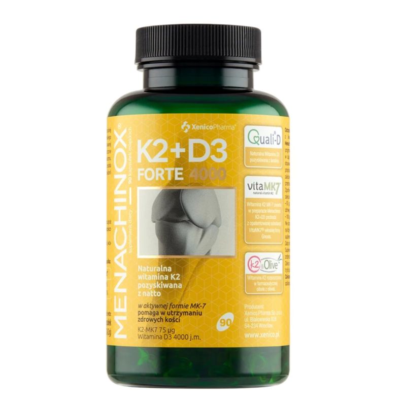Витамины K2 и D3 Xenico Pharma Menachinox K2+D3 Forte 4000, D3 из ланолина, 90 капсул