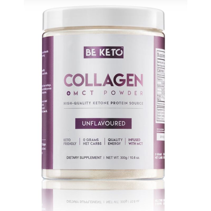 Коллаген BeKeto Keto, с маслом MCT, 15 500 мг коллагена I типа, без вкуса, порошок, 300 г