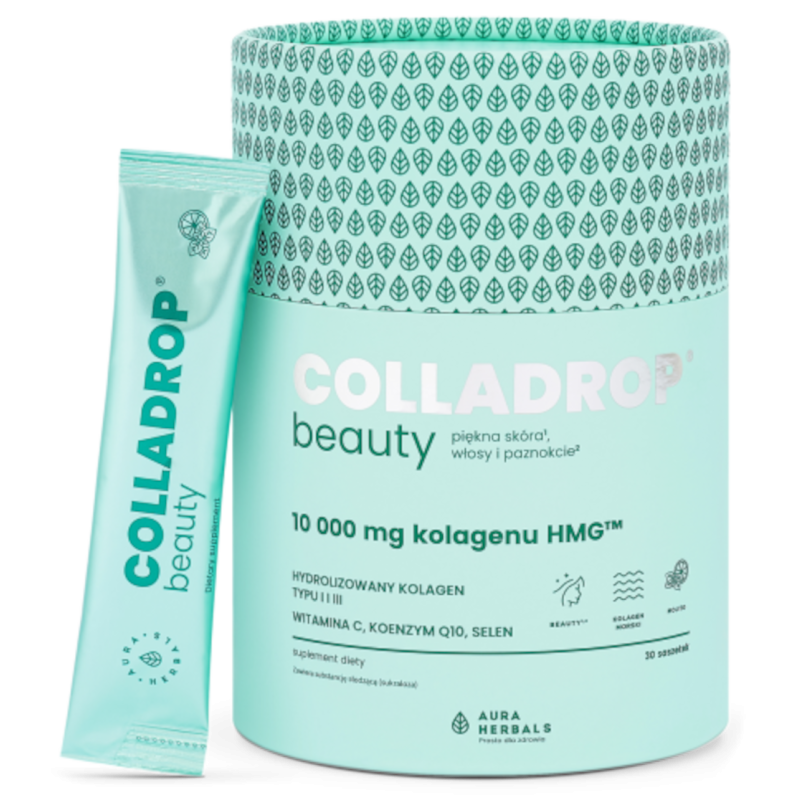 Коллаген Aura Herbals Colladrop Beauty HMG 10 000 мг, мохито, 30 саше