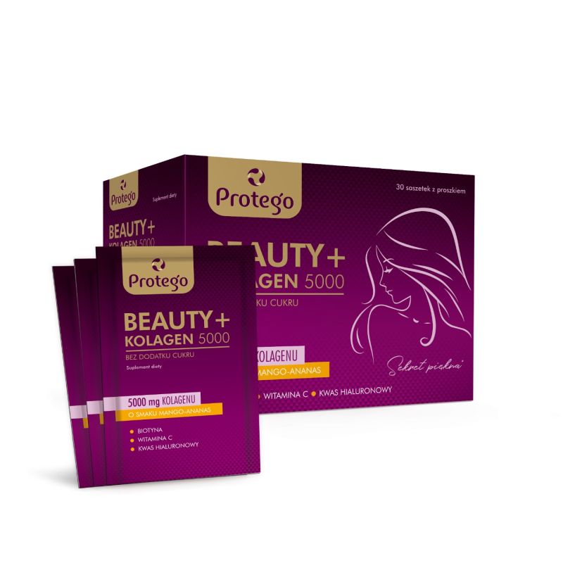 Коллаген Protego Beauty+, порошок, вкус манго и ананас, 30 саше