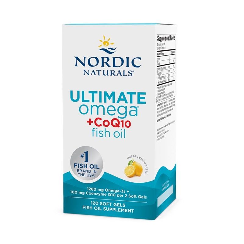 Омега-3 Nordic Naturals Ultimate Omega + CoQ10 1280 мг, с коэнзимом Q10, мягкие капсулы, 120 капсул