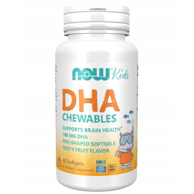 Омега-3 для детей Now Foods DHA Kid's Chewable, от 3 лет, фруктовый вкус, 60 жевательных капсул