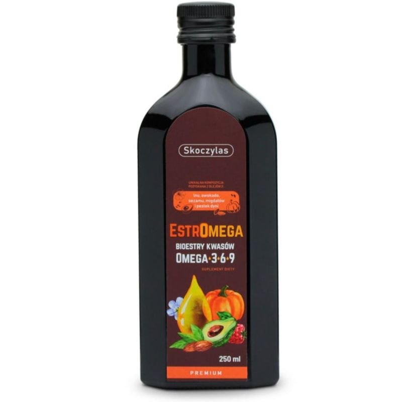 Омега-3-6-9 Skoczylas Estromega Premium, с витамином E, вкус малина, 250 мл