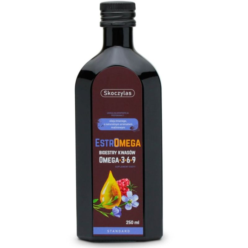 Омега-3-6-9 Skoczylas Estromega Standard, с витамином E, вкус малина, 250 мл