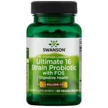 Swanson Ultimate 16 Strain Probiotic (probiotyk 16 szczepów z FOS) 60 kapsułek wegańskich
