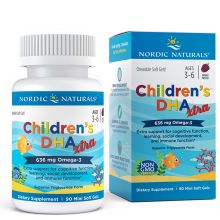 Nordic Naturals Children's DHA XTRA 636 mg Omega-3 90 miękkich kapsułek o smaku jagodowym