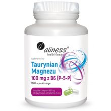 Aliness Taurynian Magnezu 100 mg + B6 100 kapsułek wegańskich