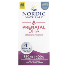 Nordic Naturals Prenatal DHA 830 mg Omega-3 + 400 IU D3 180 kapsułek miękkich bezsmakowych