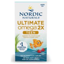 Nordic Naturals Ultimate Omega 2X Fish Oil TEEN 60 mini kapsułek miękkich o smaku truskawkowym