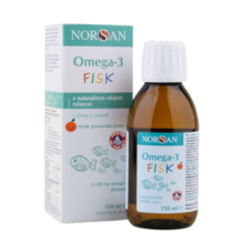 Norsan Omega-3 Fisk dla dzieci olej rybny 150 ml o smaku pomarańczowym