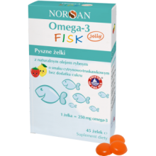 Norsan Omega-3 FISK Jelly 45 żelek o smaku cytrynowo-truskawkowym