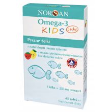 Norsan Omega-3 FISK Jelly 45 żelek o smaku cytrynowo-truskawkowym