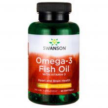 Swanson kwasy Omega-3 60 kapsułek o smaku cytrynowym