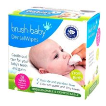 BRUSH-BABY DentalWipes chusteczki do czyszczenia dziąseł i zębów 28 sztuk